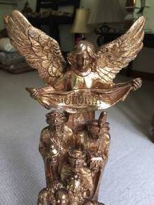 lot 158 image: Gold  Bronze Major Scrowe Angel Statue
