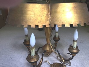 lot 166 image: Metal Ornate Gold Metal 4 Light Ceiling Mount Light