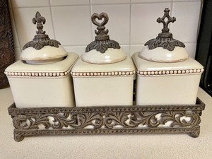 lot 58 image: Large Platter and Decorative Canisters