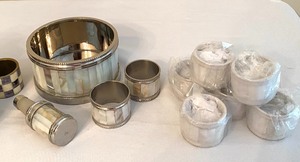 lot 124 image: Ralph Lauren Wine Holder and Coordinating Napkin Rings