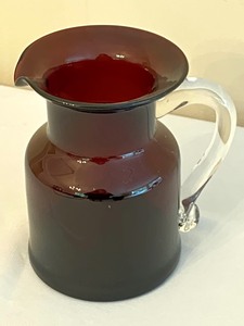 lot 106 image: Vintage Amethyst Purple Vase with Clear Handle