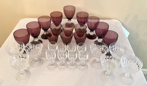 lot 118 image: Vintage Stemware including Amethyst