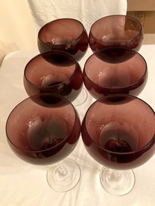 lot 185A image: Six Extra Large Stemmed Amethyst Goblets