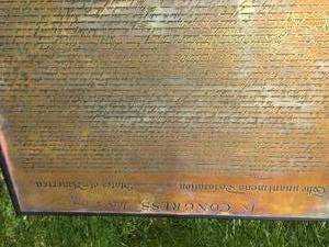 lot 378 image: The Unanimous Declaration of The 13 United States Brass Wall Hanging