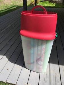 lot 380 image: Snaplock Bin Full of Gift Wrap