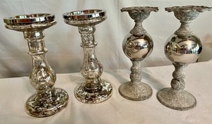 lot 313 image: Silver Tone Candle Holders