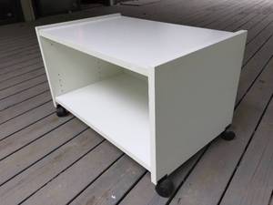 lot 392 image: White Wooden Rolling Cart