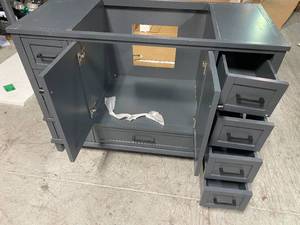 Home Decorators Merryfield 48 in. W x 21-12 in. D Bathroom Vanity Cabinet Only in Dark Blue-Gray damaged back leg