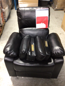 Relax Lounger Preston 38 in. Width Big and Tall Black Faux Leather 1 Position Recliner not used see pictures