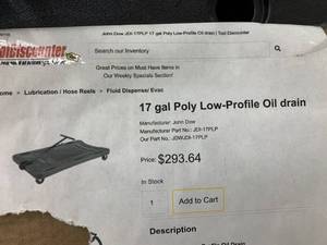 JOHN DOW OIL PAN