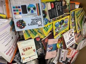 TOTE FULL OF ASSORTED BOOKS