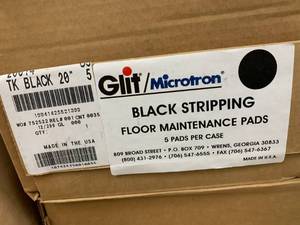 5 BOXES GLITMICROTRON BLACK STRIPPING FLOOR MAINTENANCE PADS