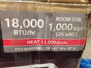 LG 18,000 BTU 230-Volt Window Air Conditioner with Cool, Heat and Remote in White damaged see pictures customer return