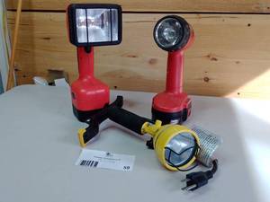 lot 59 image: 4 Work Lights- Skil, Coleman, and Energizer