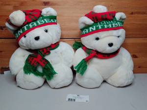 lot 91 image: 2 1980s Dayton Hudson Santa Bears