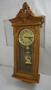lot 26 image: D & A Vintage Miniature Grandfather Wall Clock