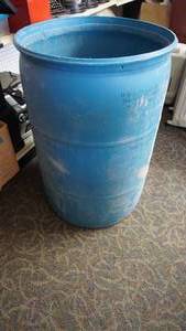 lot 41 image: 55 Gallon Blue Barrel