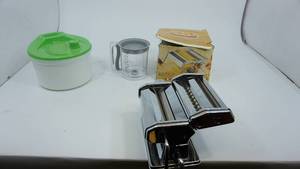 lot 99 image: Noodle Maker Machine--Vegetable & Salad Washer--Measuring Cup