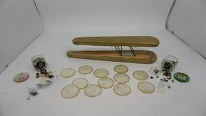 lot 124 image: Sleeve Ironing Board--Containers Of Miscellaneous Buttons--Round Coasters