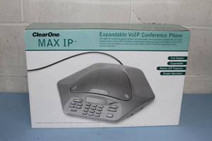 lot 69 image: Lot of 3 - ClearOne Max IP VoIP Tabletop Conference Audio Conference Phones