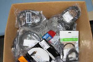 lot 90 image: Large - Heavy - LOT - Miscellaneous NEW Computer Audio & Video Cables (HDMI, DVI, VGA, USB & More) - 60 POUNDS