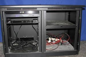lot 76 image: Middle Atlantic C5F2 Dual Bay Credenza Audio  Video Equipment Rack w Heavy Duty Casters and More