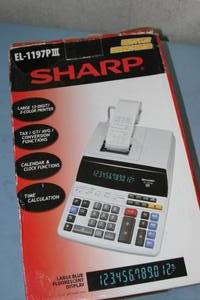 lot 122 image: Sharp EL-1197PIII 2-Color Heavy Duty Printing Calculator and Avaya Telephone  Multi-Line Office Phone