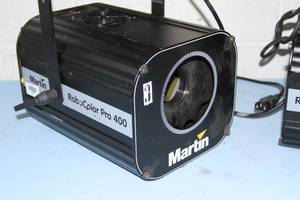 lot 134 image: Lot of 2 Martin RoboColor Pro 400 Pro Lighting Color Changers with Step-up Pro Units