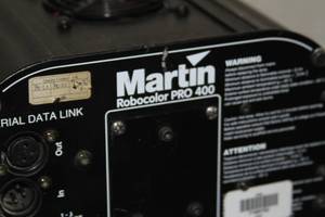 lot 137 image: Lot of 2 Martin RoboColor Pro 400 Pro Lighting Color Changers with Step-up Pro Units