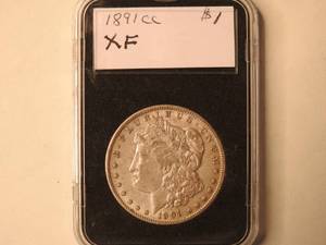 lot 13 image: 1891 CC Carson City Morgan Dollar, XF