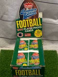 lot 28 image: Box of 1990 Fleer Unopened Football Cards (36 Packs)