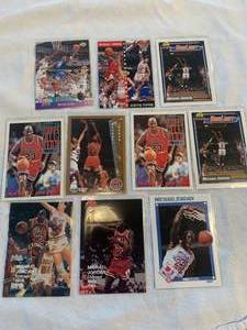 lot 50 image: Lot of 10 Early 1990s Michael Jordan Basketball Cards