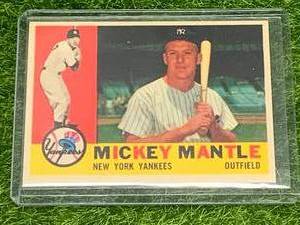 lot 61 image: 1960 Mickey Mantle Baseball Card (reprint)