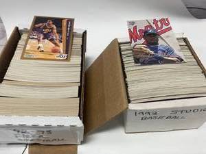 lot 68 image: 1992-93 Fleer Basketball & 1993 Studio Baseball Cards