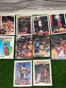 lot 109 image: Lot of 10 Early 1990s Michael Jordan Basketball Cards