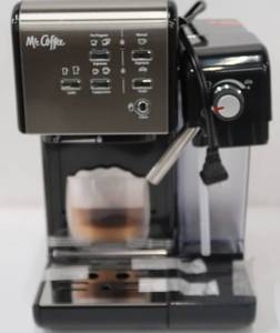 lot 205 image: Mr. Coffee Home Kitchen 1 Touch 19 Bar Pump Automatic Cappuccino, Latte, Espresso Maker Machine - Black BVMC-EM7000DS