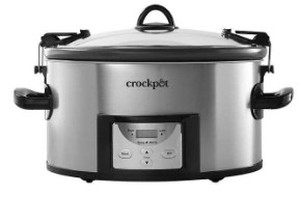 lot 206 image: Crock-Pot 7-Quart Easy Clean Slow Cooker with Locking Lid CPSCVC70LLEC-S
