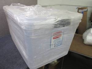 2- 95 qt Rubbermaid Storage Boxes- ...