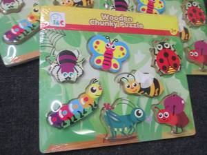 5- Wooden Chunky Puzzles Retail $9....