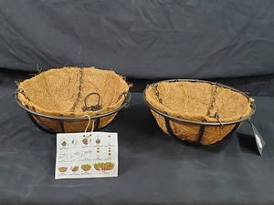 lot 66 image: 2 New Metal Hanging Baskets