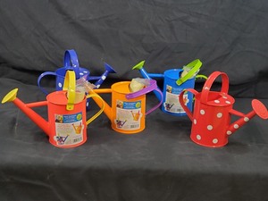 lot 71 image: 5 New Kids Metal Watering Cans