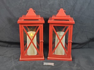 lot 78 image: Pair of Luminara Flameless Candles with Lanterns