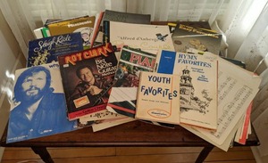 lot 42 image: Lot of Sheet Music Holiday, Hymns, Lesson Books, etc.