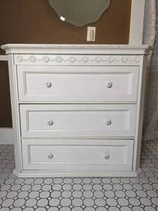 lot 4 image: Painted Wood Three Drawer Chest