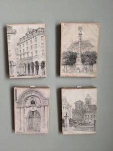 lot 178 image: Set of (4) European Architecture Wall Hangings
