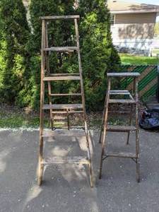 lot 137 image: (2) Wood Stepladders