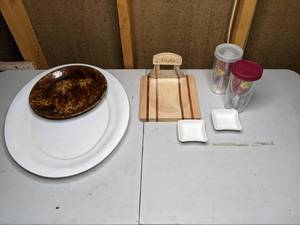 lot 141 image: Carving Board, Travel Mugs, Platters, etc.