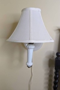lot 97 image: Milk Glass Sconce with Shade