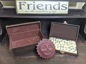 lot 91 image: Dominoes Game & Misc. Home Decor