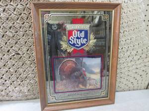 (F-3) Vintage Framed Old Style Beer...